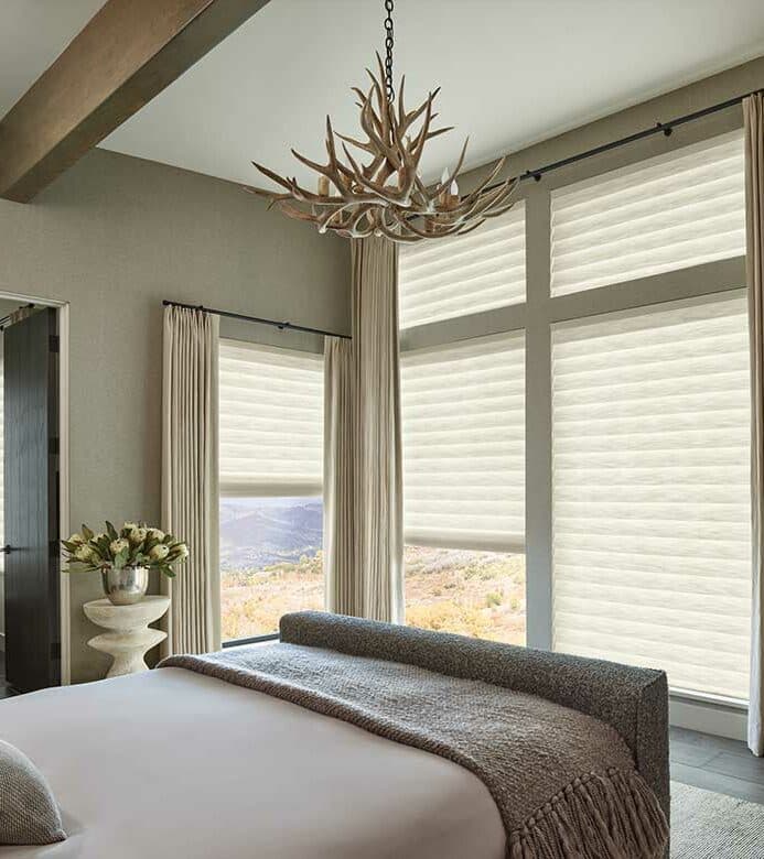 Custom Zebra Blinds - Window Coverings by Deluxe in Toronto Residence. Dual-layered alternating sheer and solid zebra blinds providing versatile daytime privacy and diffused natural light control.